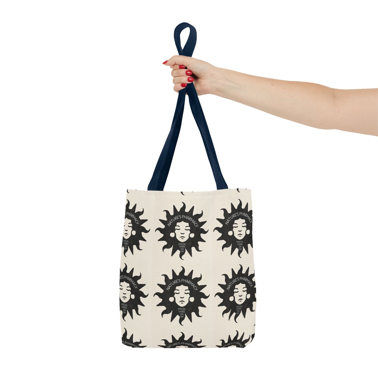 A0 - Sunface Tote Bag — Boho Black & Cream