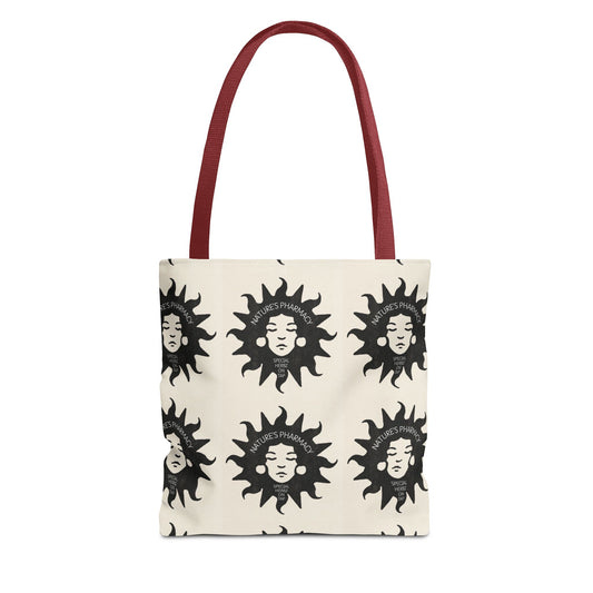 A0 - Sunface Tote Bag — Boho Black & Cream