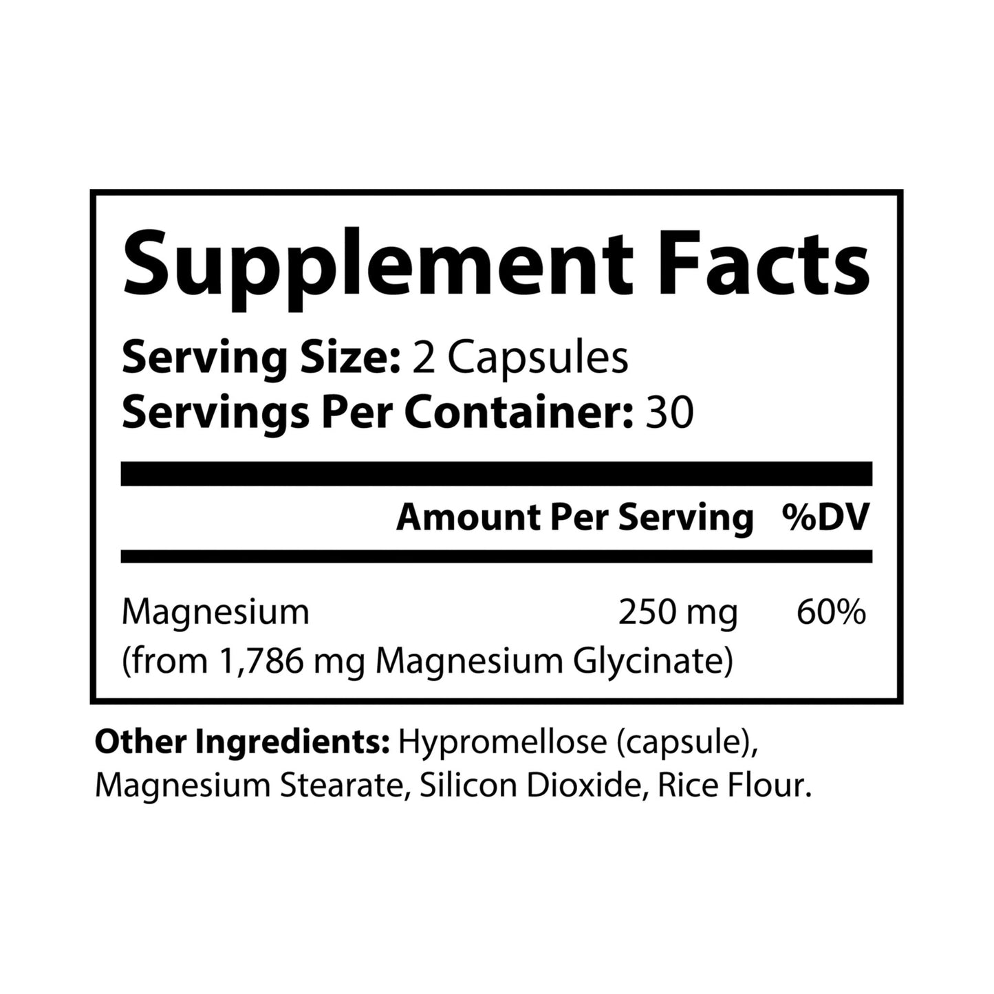 B1 - Magnesium Glycinate Supplement (60 Capsules)